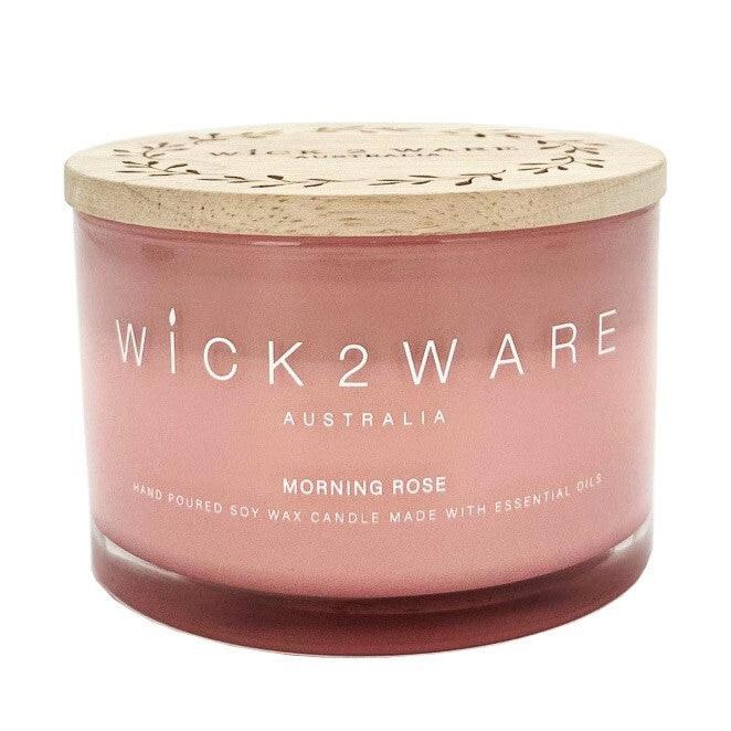 Wick 2 Ware Candle Jar Handpoured Soy Wax 430g - Morning Rose