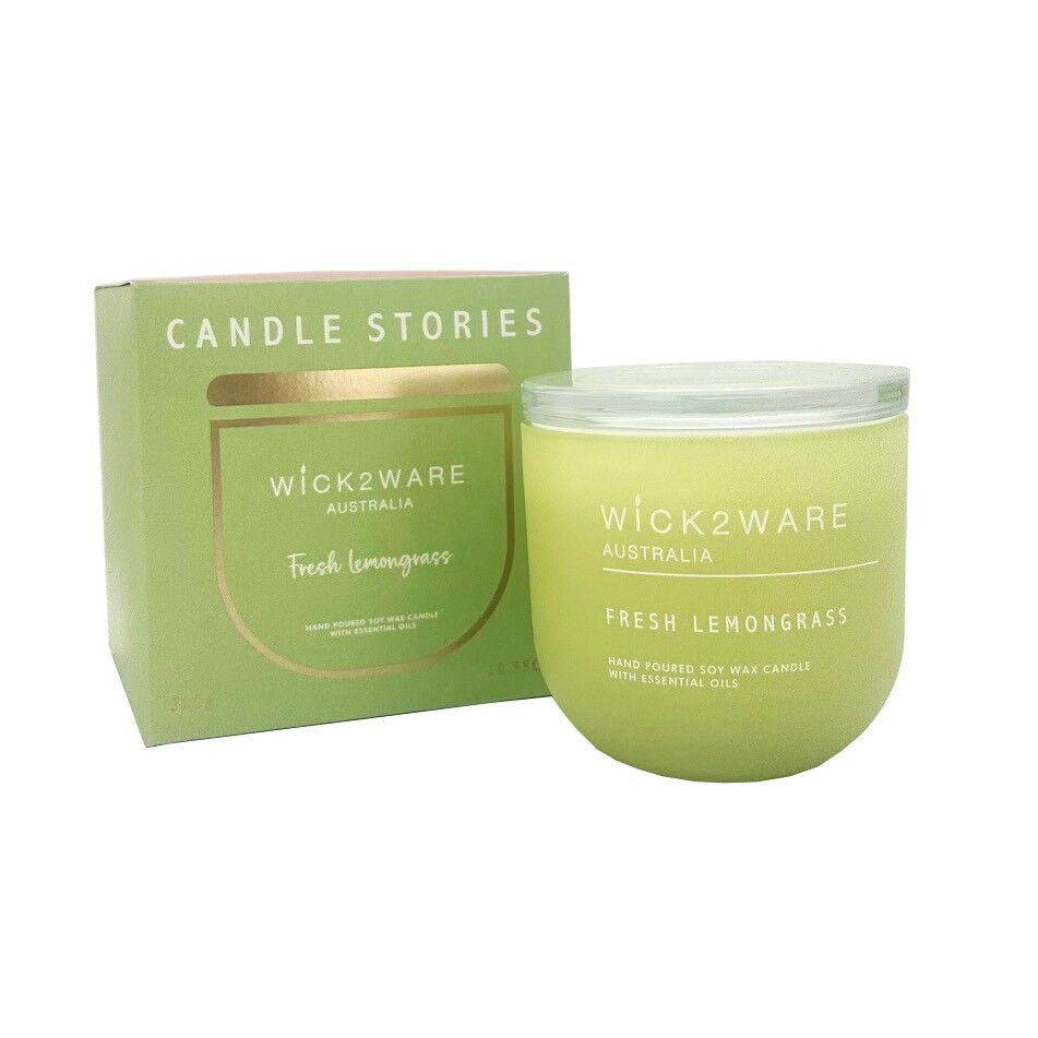 Wick 2 Ware Soy Candle Hand poured 300g - Fresh Lemongrass