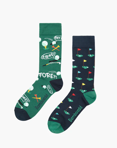 Bamboozld Men's Golf Fore Socks Gift Box – 2 Pack