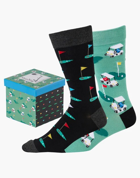 Bamboozld Men's Golf Green Socks Gift Box – 2 Pack