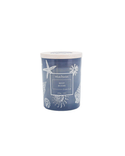 WickStories Soy Wax Candle Jar 450g Coastal Range - Deep Ocean