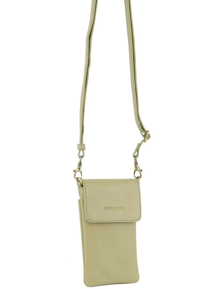 Pierre Cardin Ladies Leather Phone Cross Body Bag - Sand