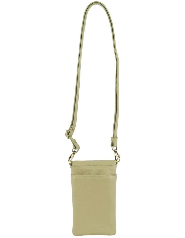 Pierre Cardin Ladies Leather Phone Cross Body Bag - Sand