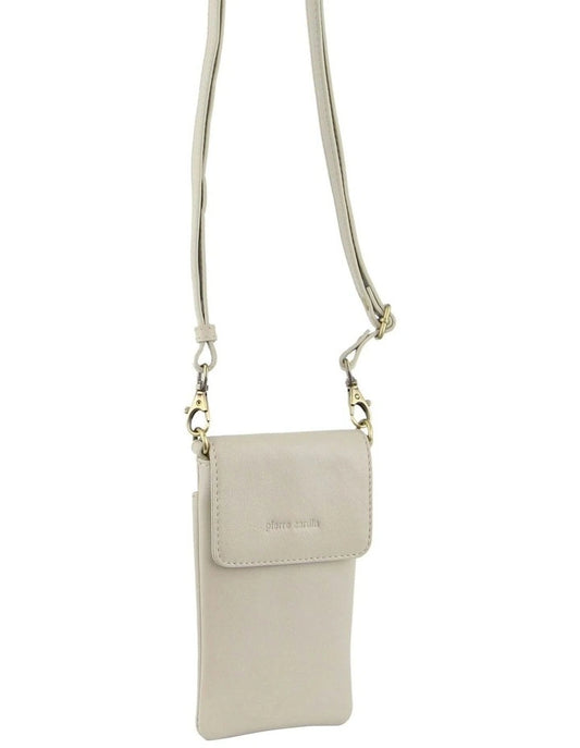 Pierre Cardin Ladies Leather Phone Cross Body Bag - Bone