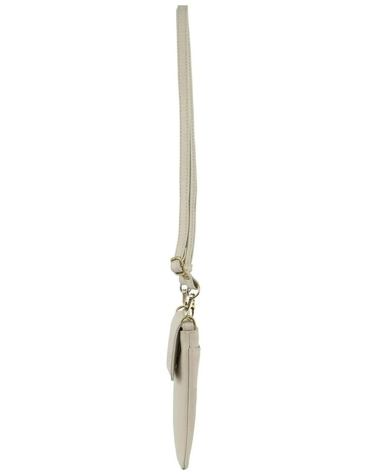 Pierre Cardin Ladies Leather Phone Cross Body Bag - Bone