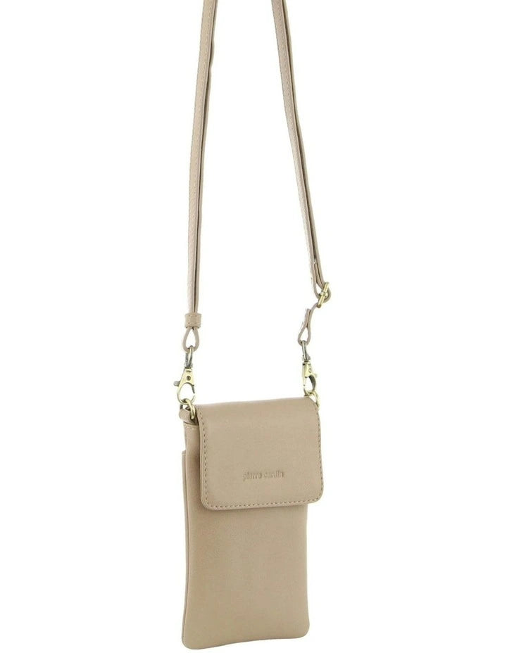 Pierre Cardin Ladies Leather Phone Cross Body Bag - Pale Gold