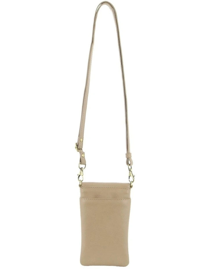 Pierre Cardin Ladies Leather Phone Cross Body Bag - Pale Gold