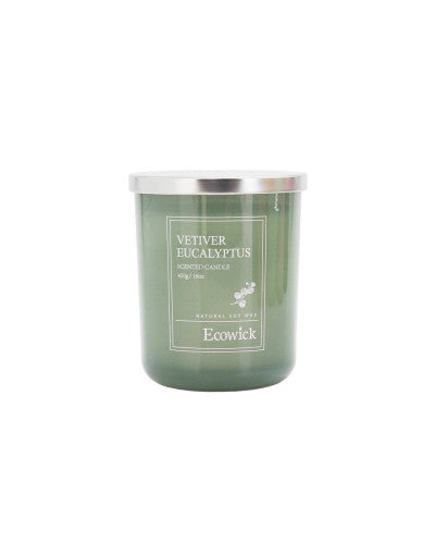 EcoWick Natural Soy Wax Candle Jar 450g - Vetiver Eucalyptus