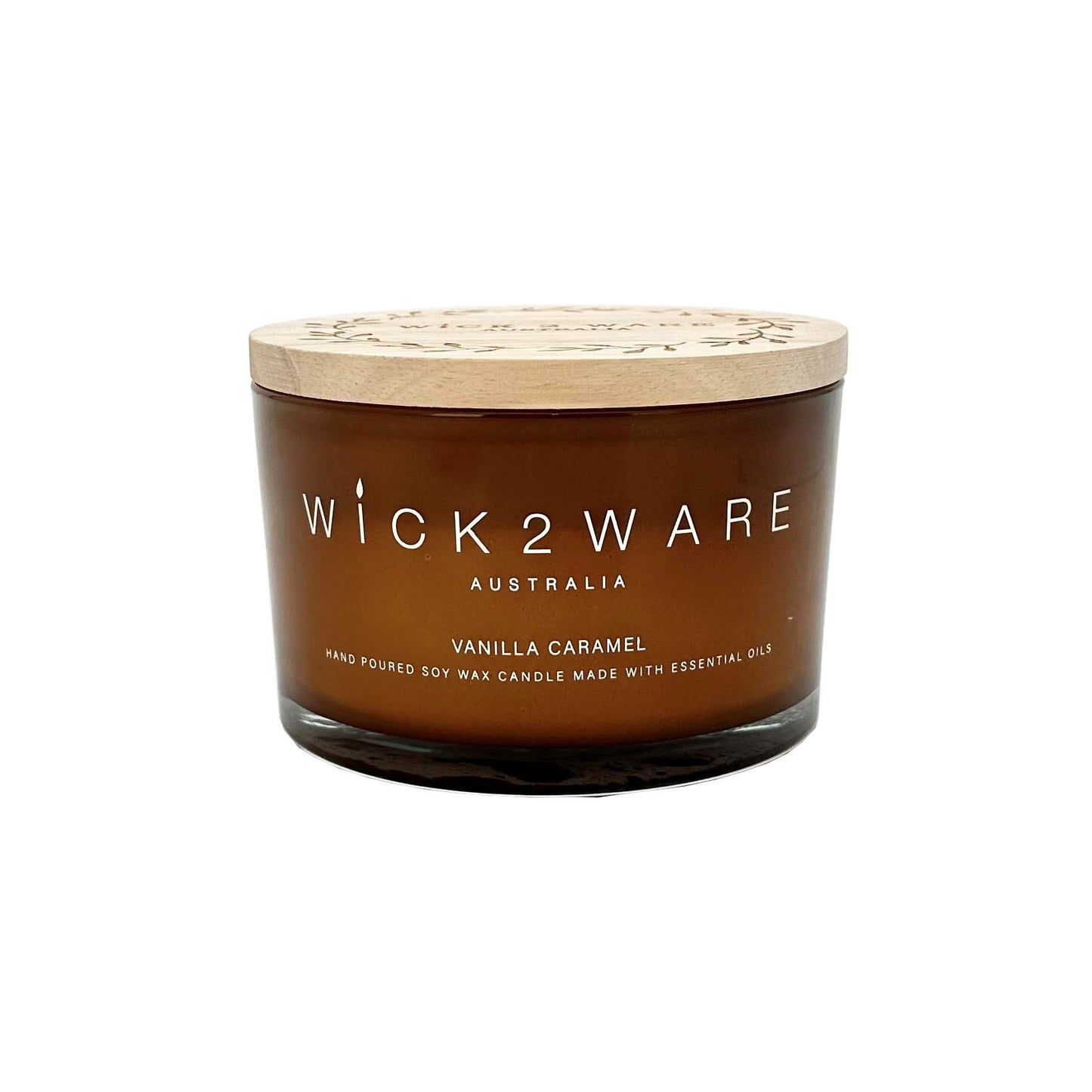 Wick 2 Ware Candle Jar Handpoured Soy Wax 430g - Vanilla Caramel