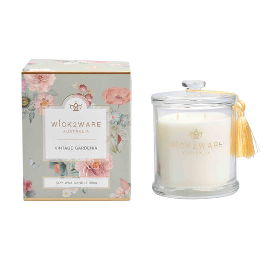 Wick2Ware Soy Candle Jar 380g - Vintage Gardenia