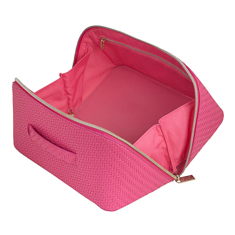 Tonic Herringbone Beauty Bag Large - Raspberry Pink