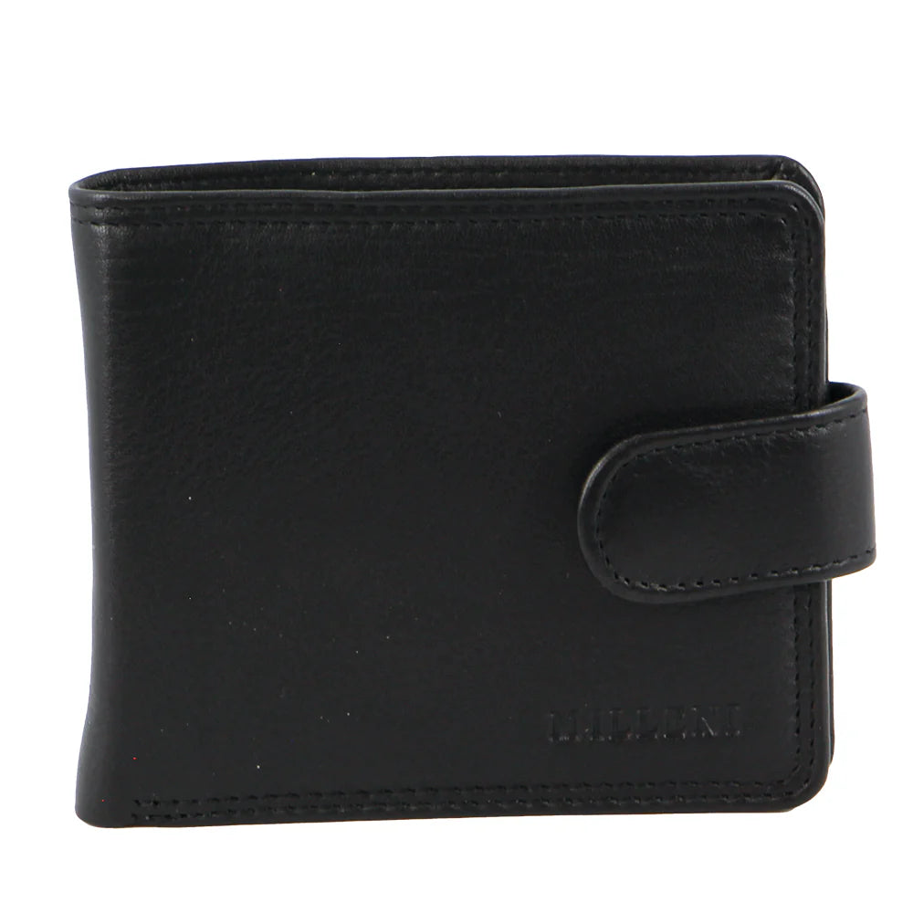 Milleni Tab Mens Leather Wallet in Black - 5130