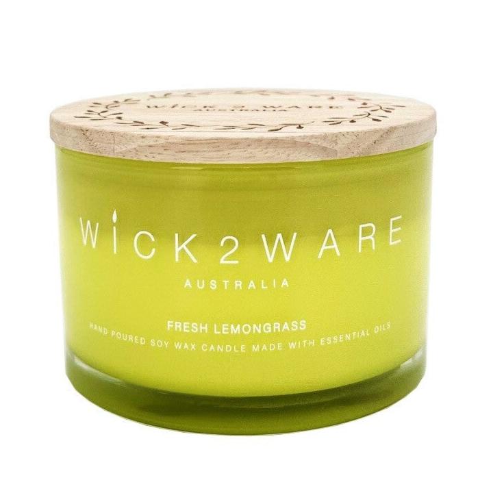 Wick 2 Ware Candle Jar Handpoured Soy Wax 430g - Fresh Lemongrass