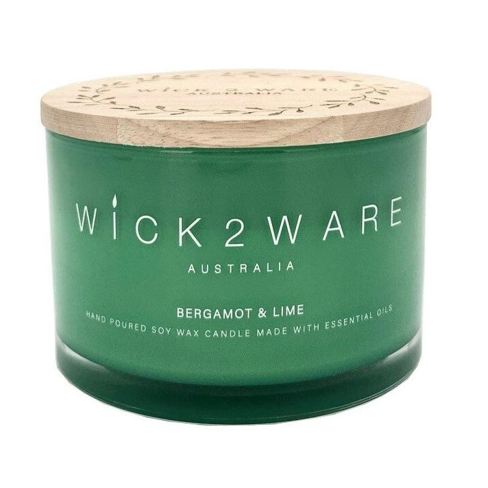 Wick 2 Ware Candle Jar Handpoured Soy Wax 430g - Bergamot & Lime