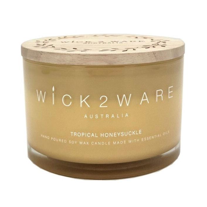 Wick 2 Ware Candle Jar Handpoured Soy Wax 430g - Tropical Honeysuckle