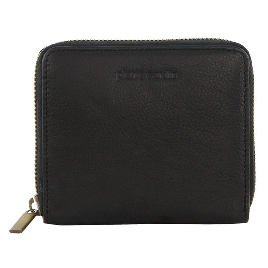 Pierre Cardin Women's Leather Zip Around Wallet - Black