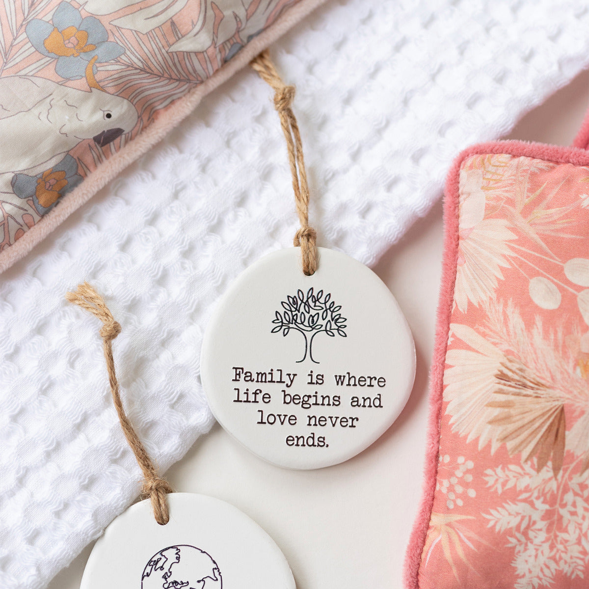 Tiny Treasures Embossed Ceramic Keepsake - Family