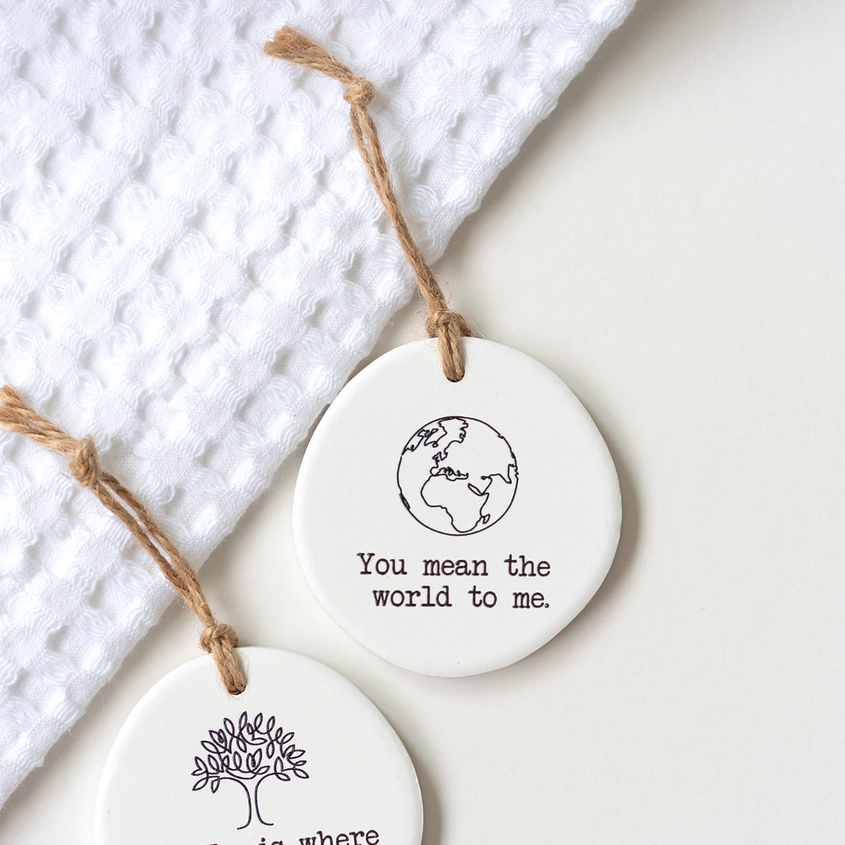 Tiny Treasures Embossed Ceramic Keepsake - World to Me