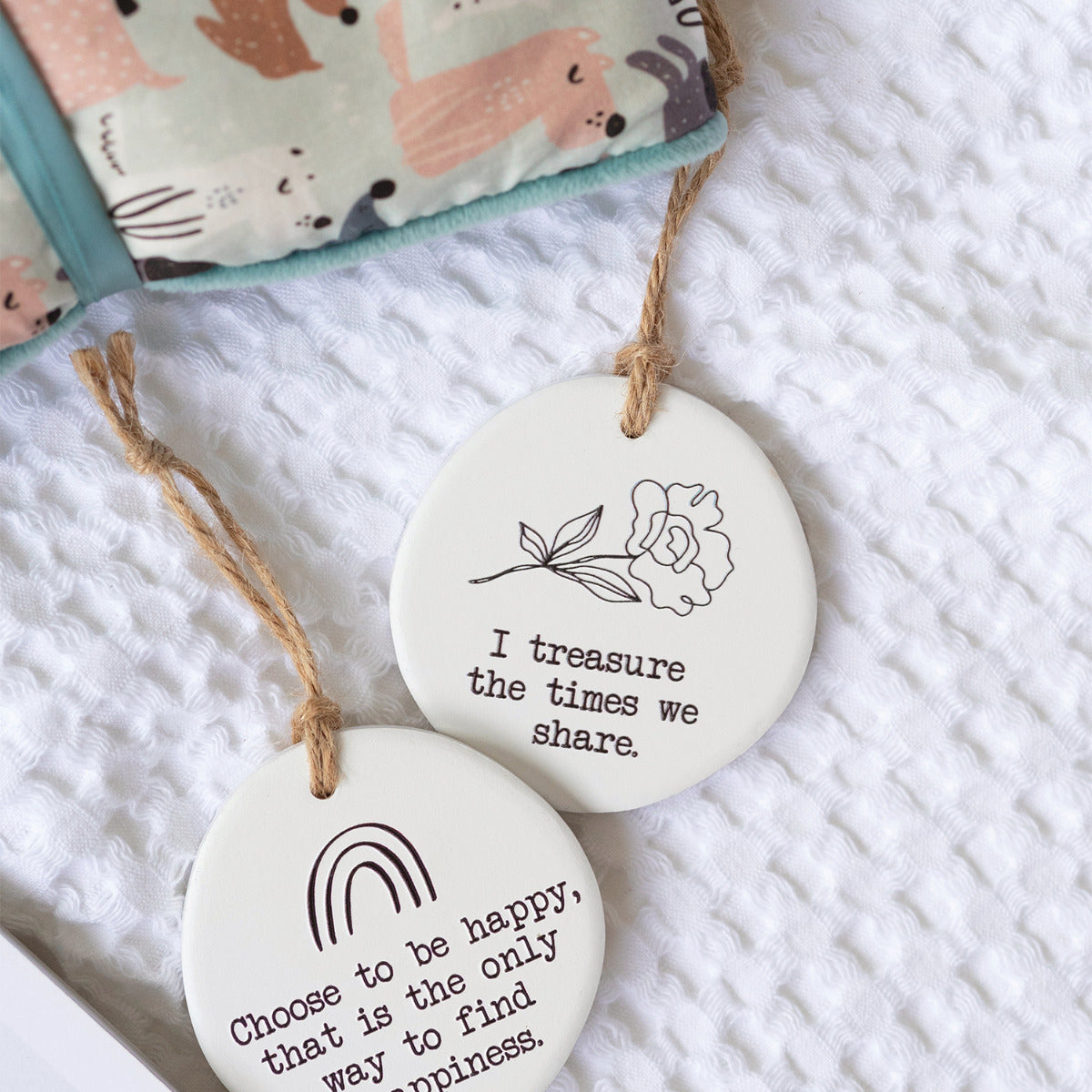 Tiny Treasures Embossed Ceramic Keepsake - Treasure the Times We Share