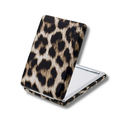 Compact Mirror Brown Leapard Print Design