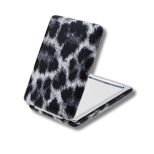 Compact Mirror Black Leapard Print Design