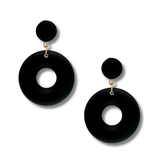 Wood Ring Drop Earrings Fashion Earrings - MR4603BK