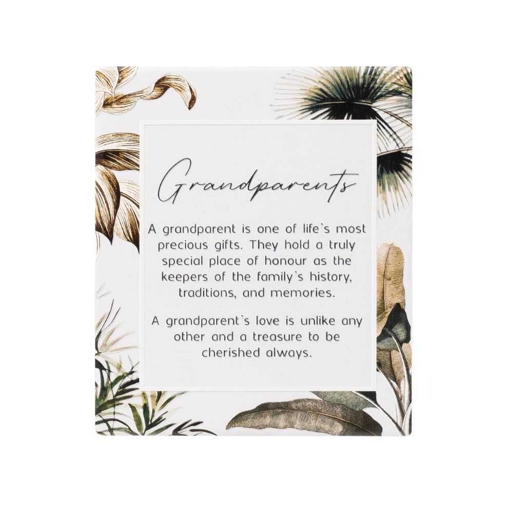 Exotic "Grandparent" Verse Plaque Gift Embossed Stand or Hang In Earthy Tones