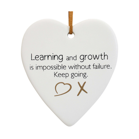 ceramic Heart "LEARNING & GROWTH" Hanging Gift - SG3412-6