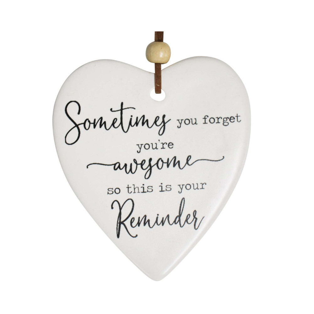 Ceramic Heart "YOU ARE AWESOME" Hanging Gift - SG3190-6