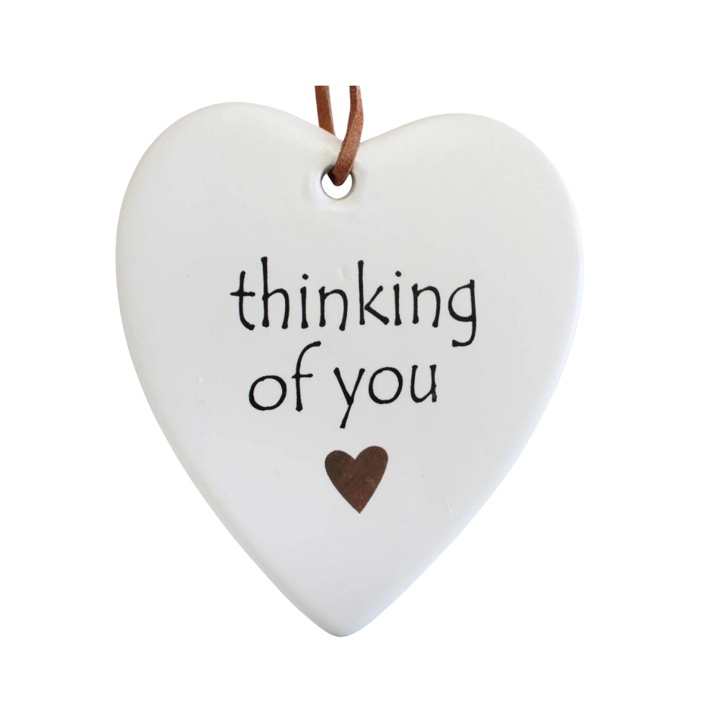 Ceramic Heart "THINKING OF YOU" Hanging Gift - SG1244-6