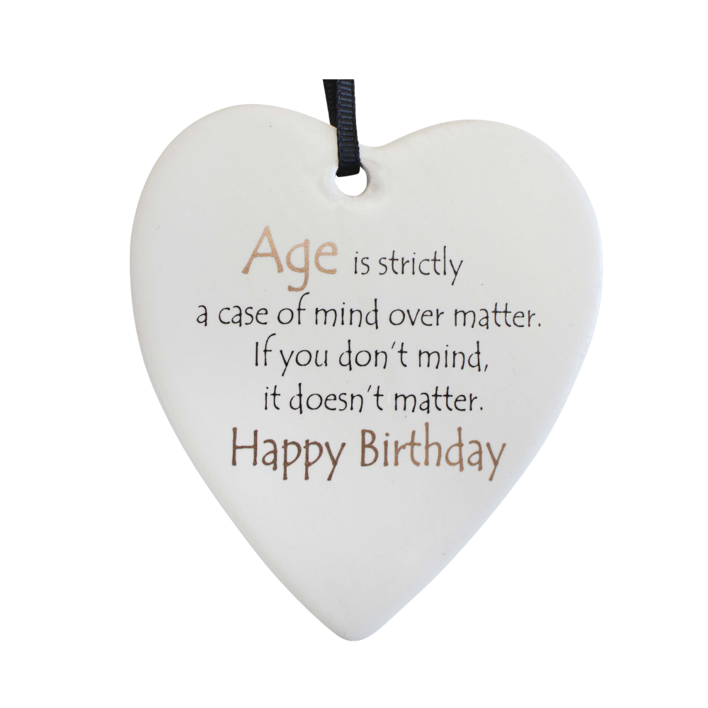 Ceramic Heart "BIRTHDAY" Hanging Gift - SG1472-6