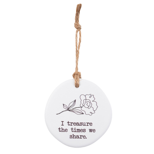 Tiny Treasures Embossed Ceramic Keepsake - Treasure the Times We Share