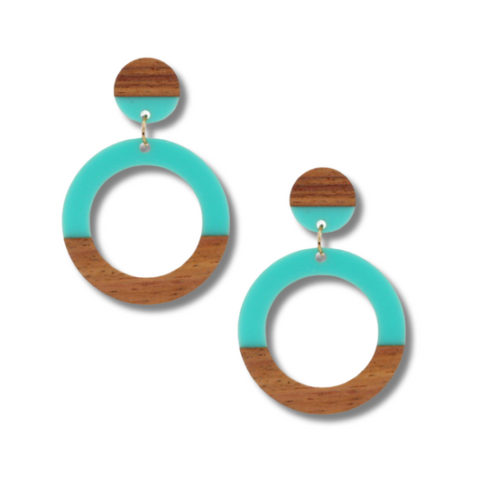 Contrast Resin Hoop Earrings Fashion Earrings - MR4394BL