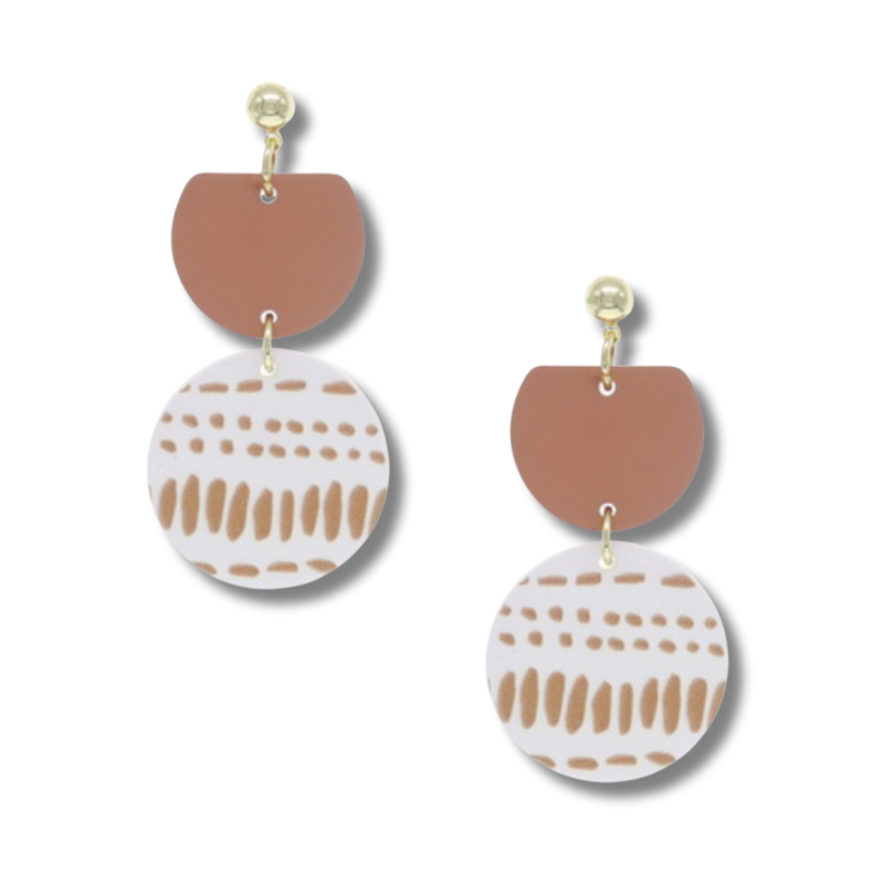 Polymer Clay Disc Drop Earrings Fashion Earrings - MR4661WH