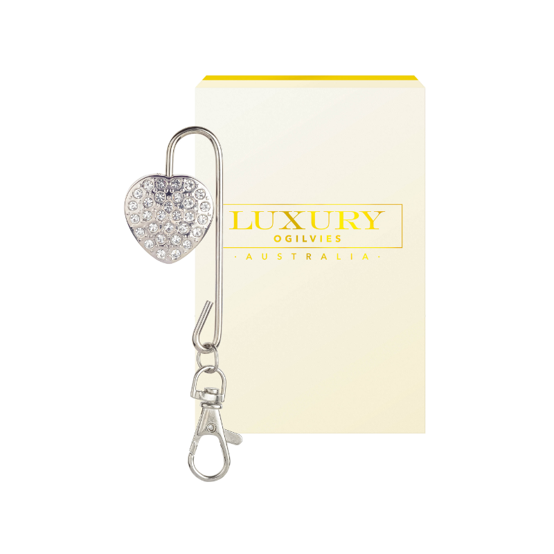 Handbag Heart Key Finder Hanger - Silver