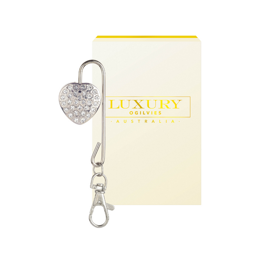 Handbag Heart Key Finder Hanger - Silver