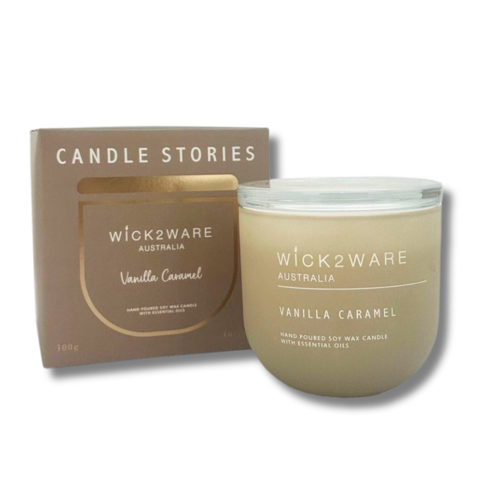 Wick 2 Ware Soy Candle Hand poured 300g - Vanilla Caramel