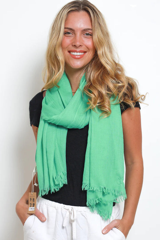 Scarf Lemon Tree Mint Green Lightweight - YH0136