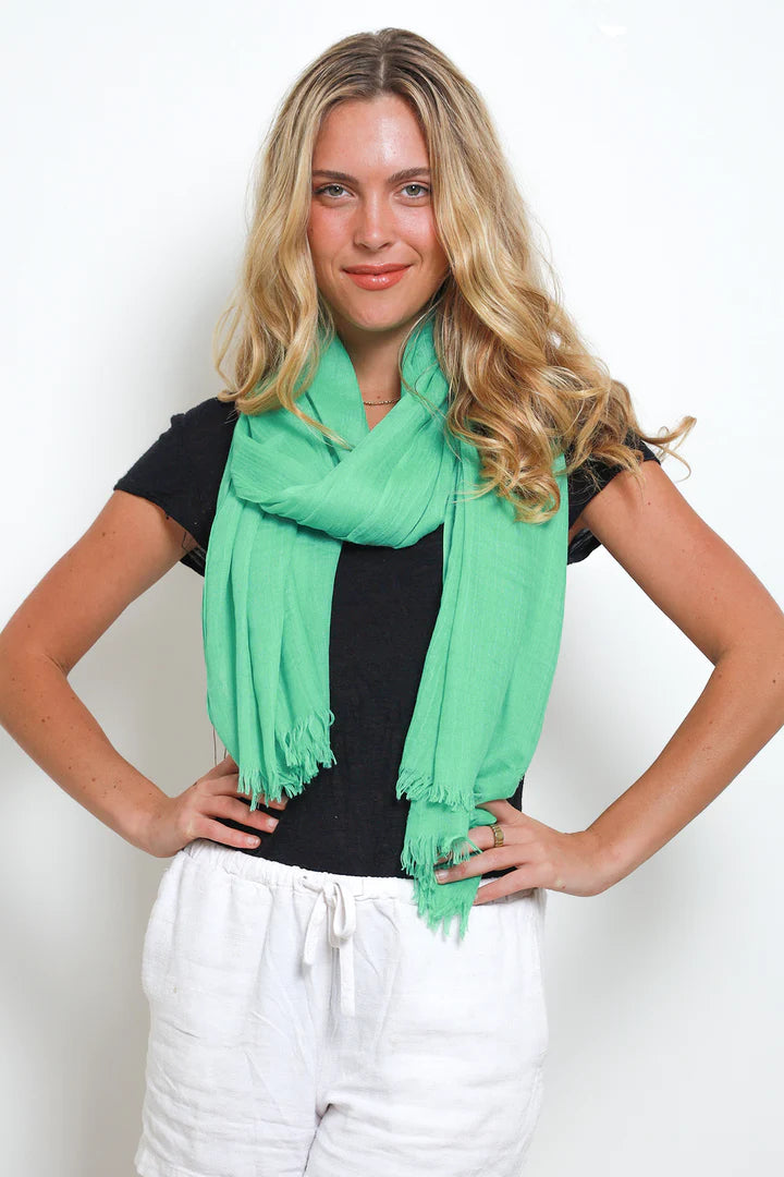 Scarf Lemon Tree Mint Green Lightweight - YH0136