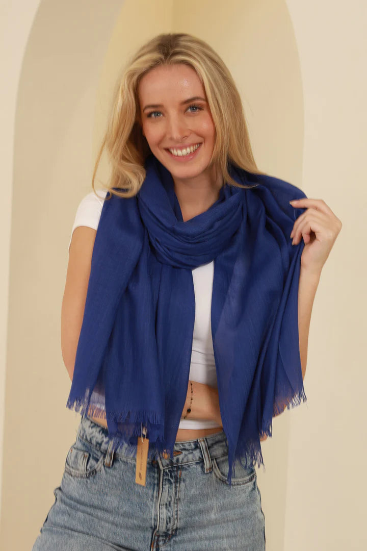 Scarf Lemon Tree Royal Blue Lightweight - YH0142