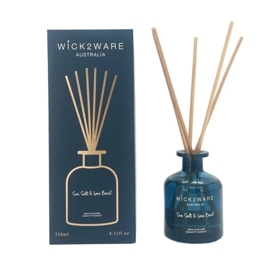 Wick2Ware Reed Fragrance Diffuser 230ml - Sea Salt Lime & Basil